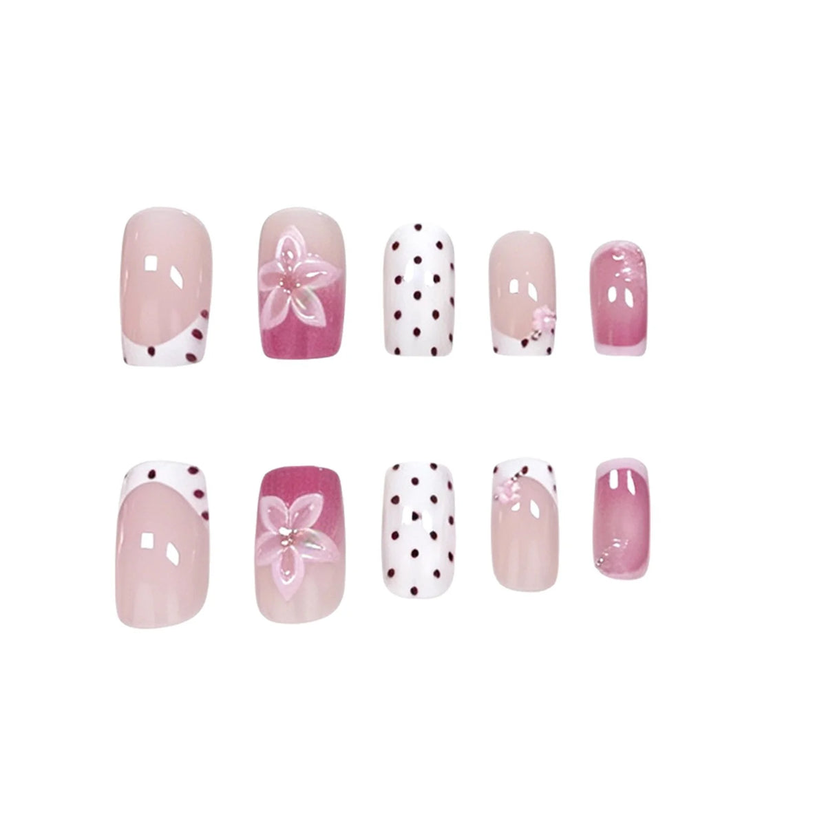 Nail Art Set Floral Abstract Gems & Stickers