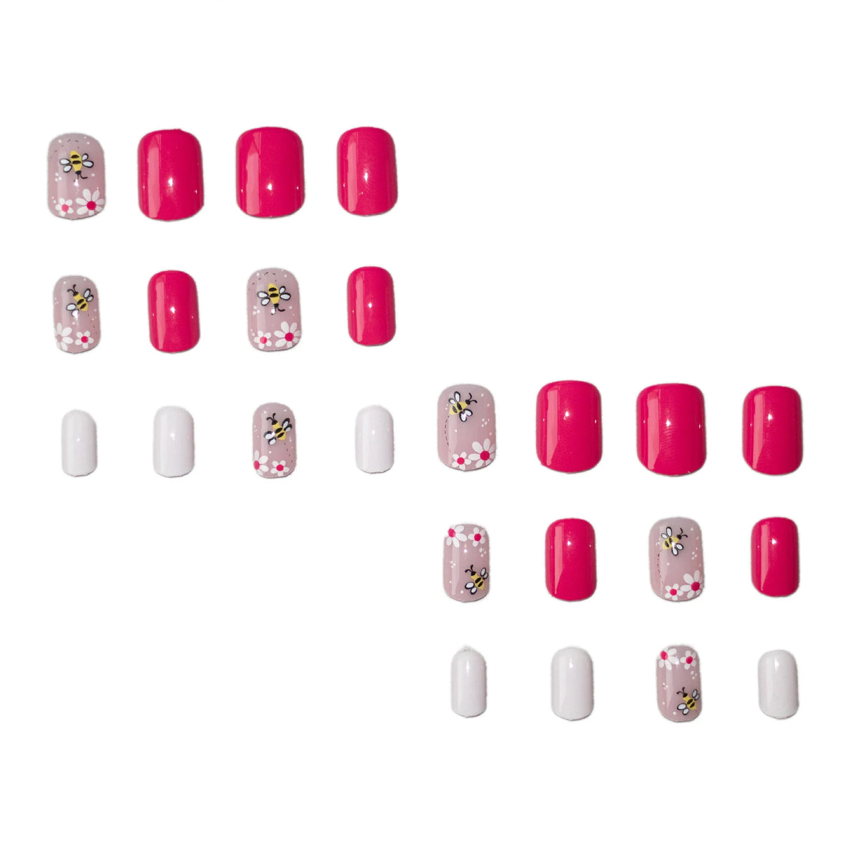 Nail Art Set Floral Bee Patterns Sticker & Glue