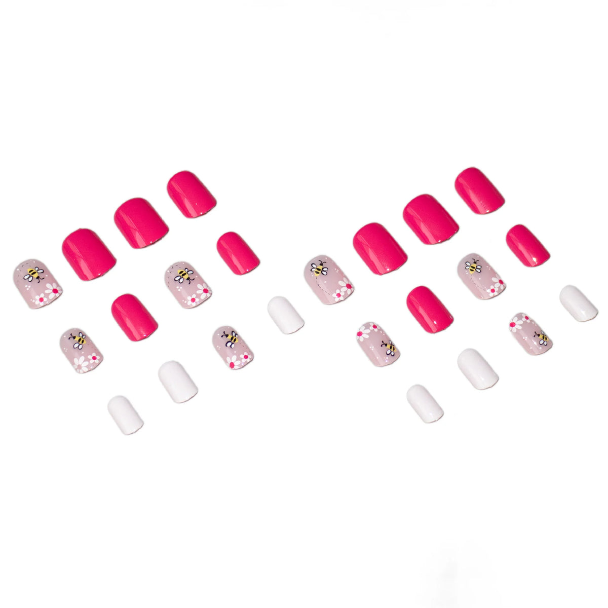 Nail Art Set Floral Bee Patterns Sticker & Glue