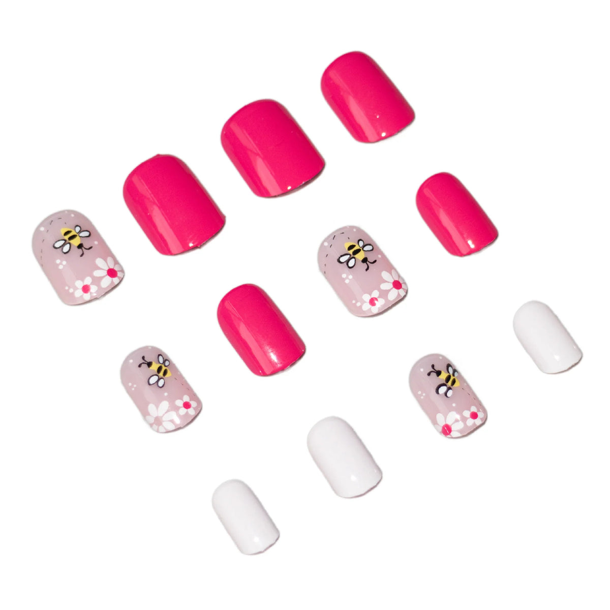 Nail Art Set Floral Bee Patterns Sticker & Glue