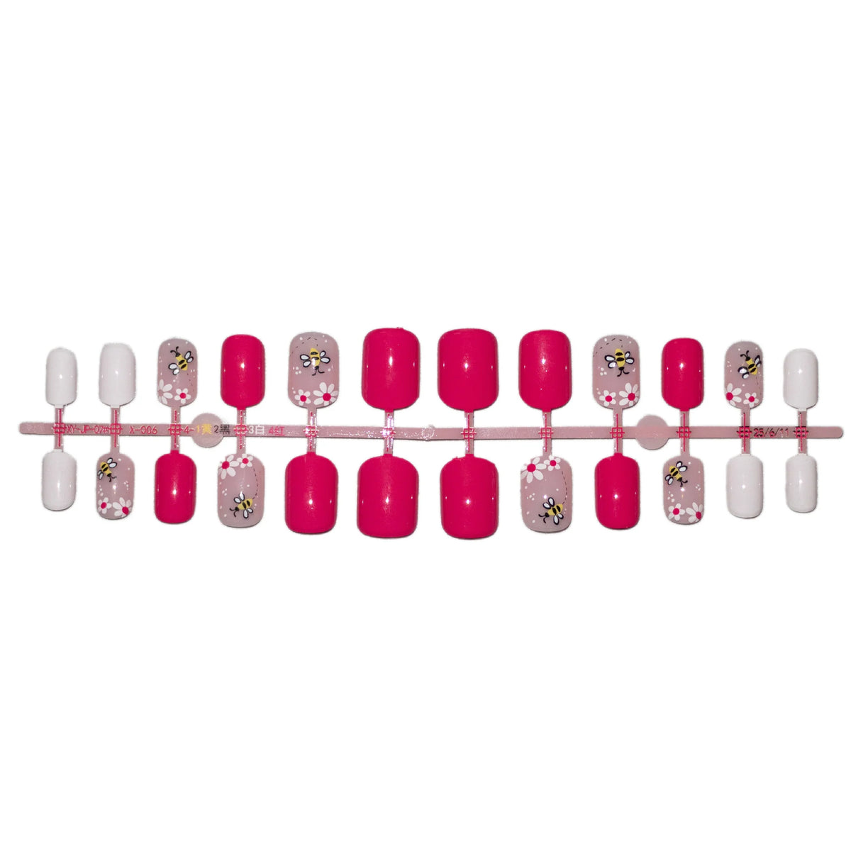 Nail Art Set Floral Bee Patterns Sticker & Glue