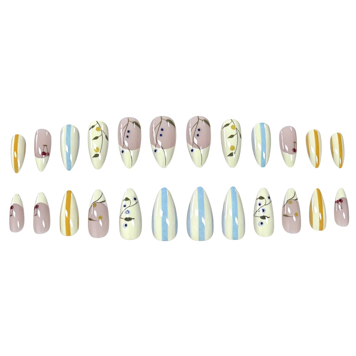 Nail Art Set Floral Designs Complete Kit Long-Lasting Finish