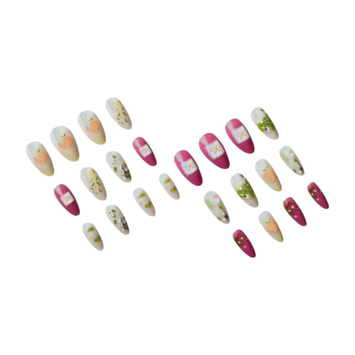 Nail Art Set Floral Designs Easy Application Glossy Finish