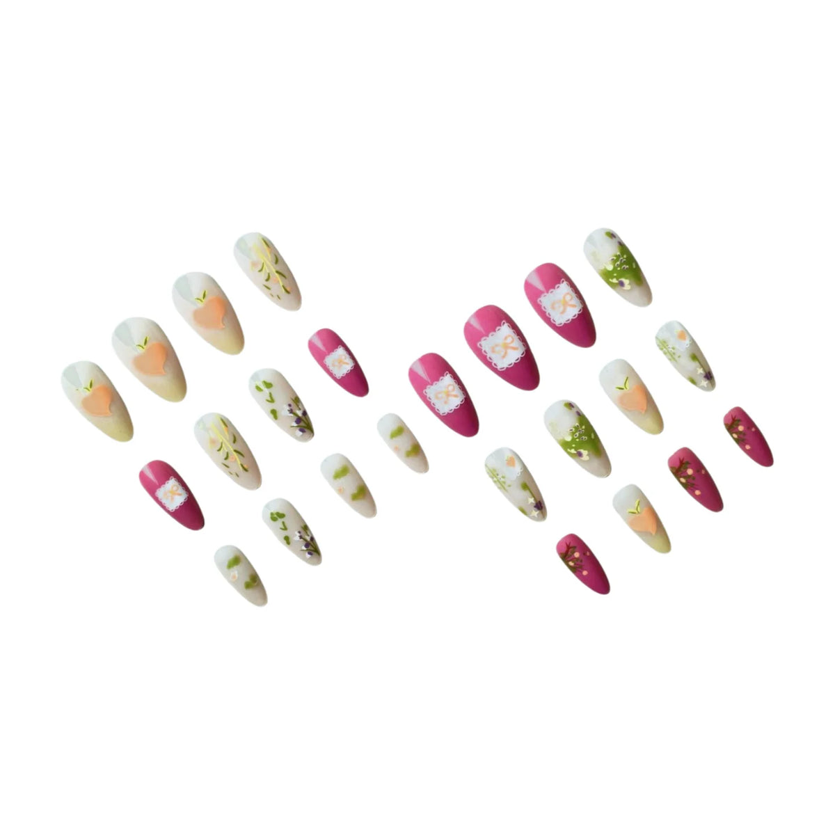 Nail Art Set Floral Designs Easy Application Glossy Finish