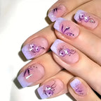 Nail Art Set Floral Designs Gel Strips & Rolled Decals