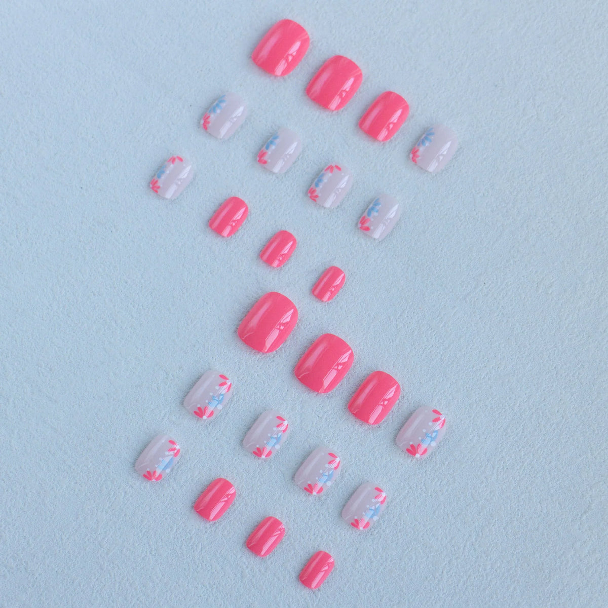 Nail Art Set Floral Designs Natural Acrylic & Gel