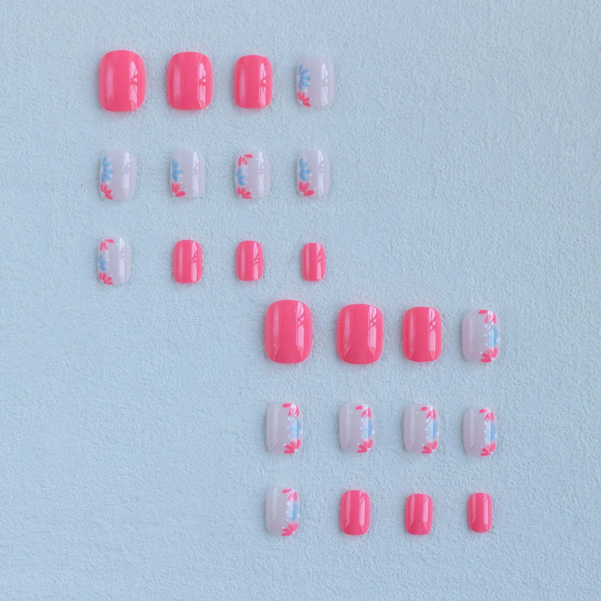 Nail Art Set Floral Designs Natural Acrylic & Gel