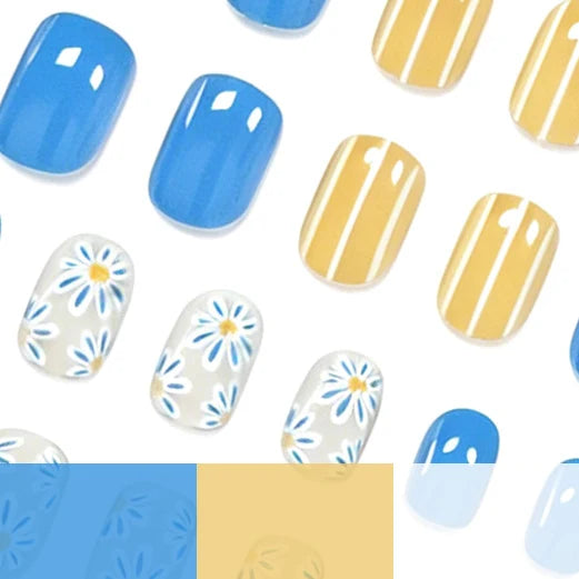 Nail Art Set Floral Designs Non-Toxic 24 Piece