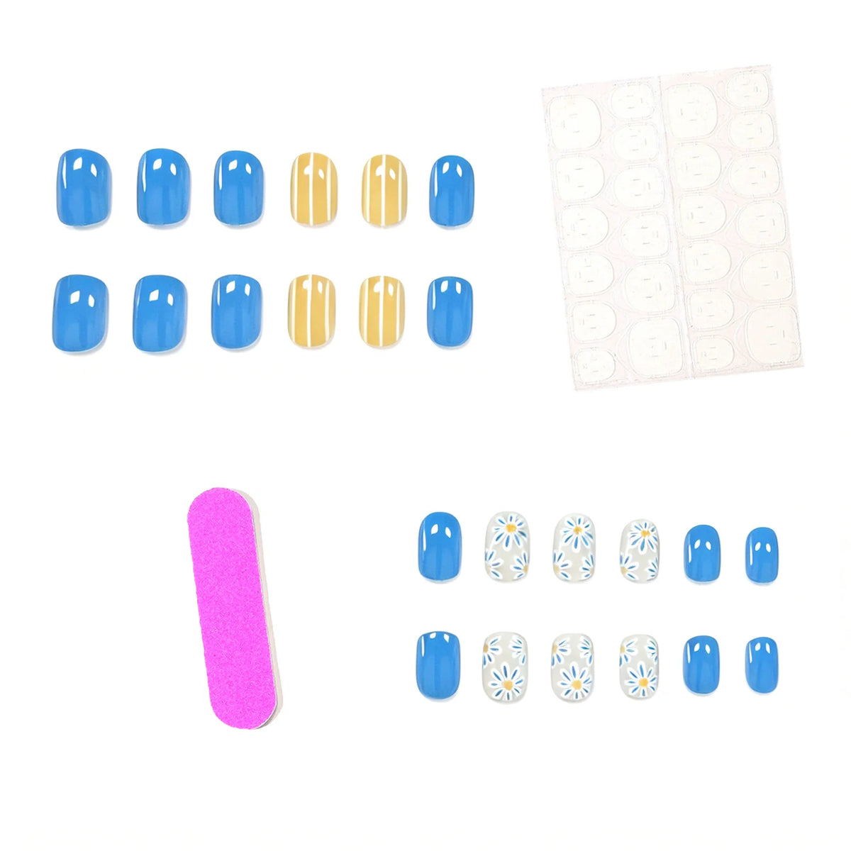 Nail Art Set Floral Designs Non-Toxic 24 Piece