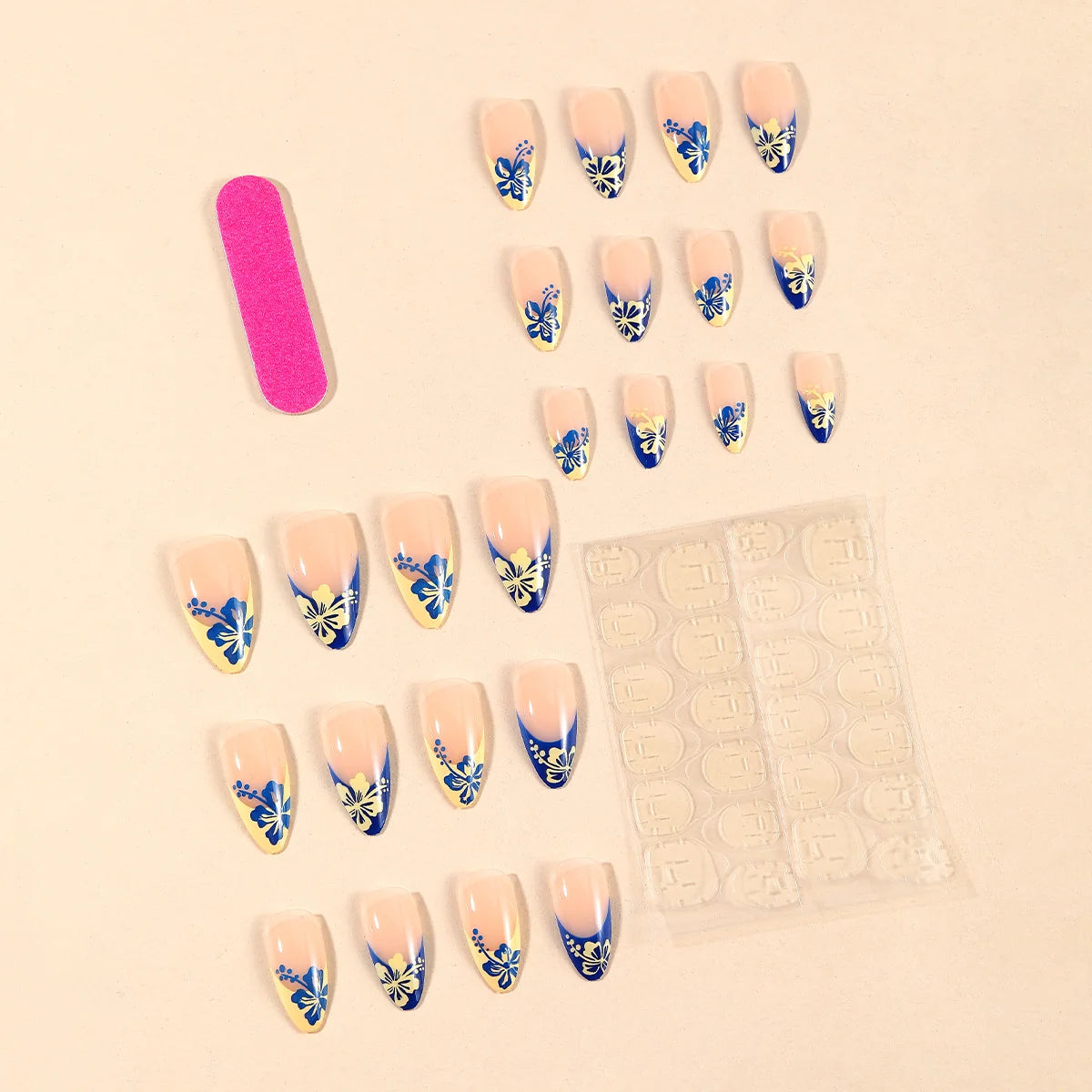 Nail Art Set Floral French Tip Durable Finish