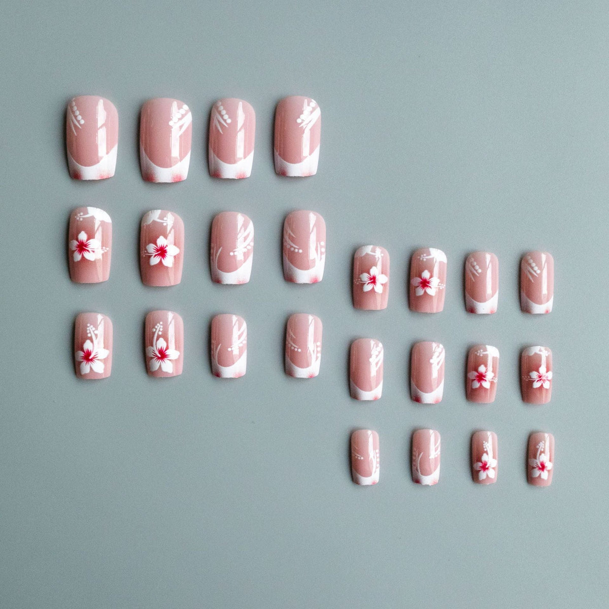 Nail Art Set Floral French Tip & Easy Application