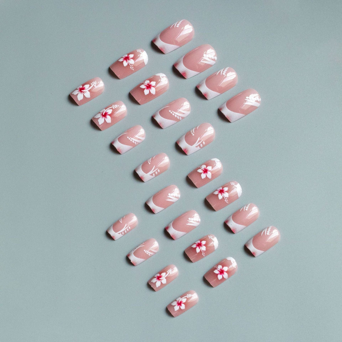 Nail Art Set Floral French Tip & Easy Application