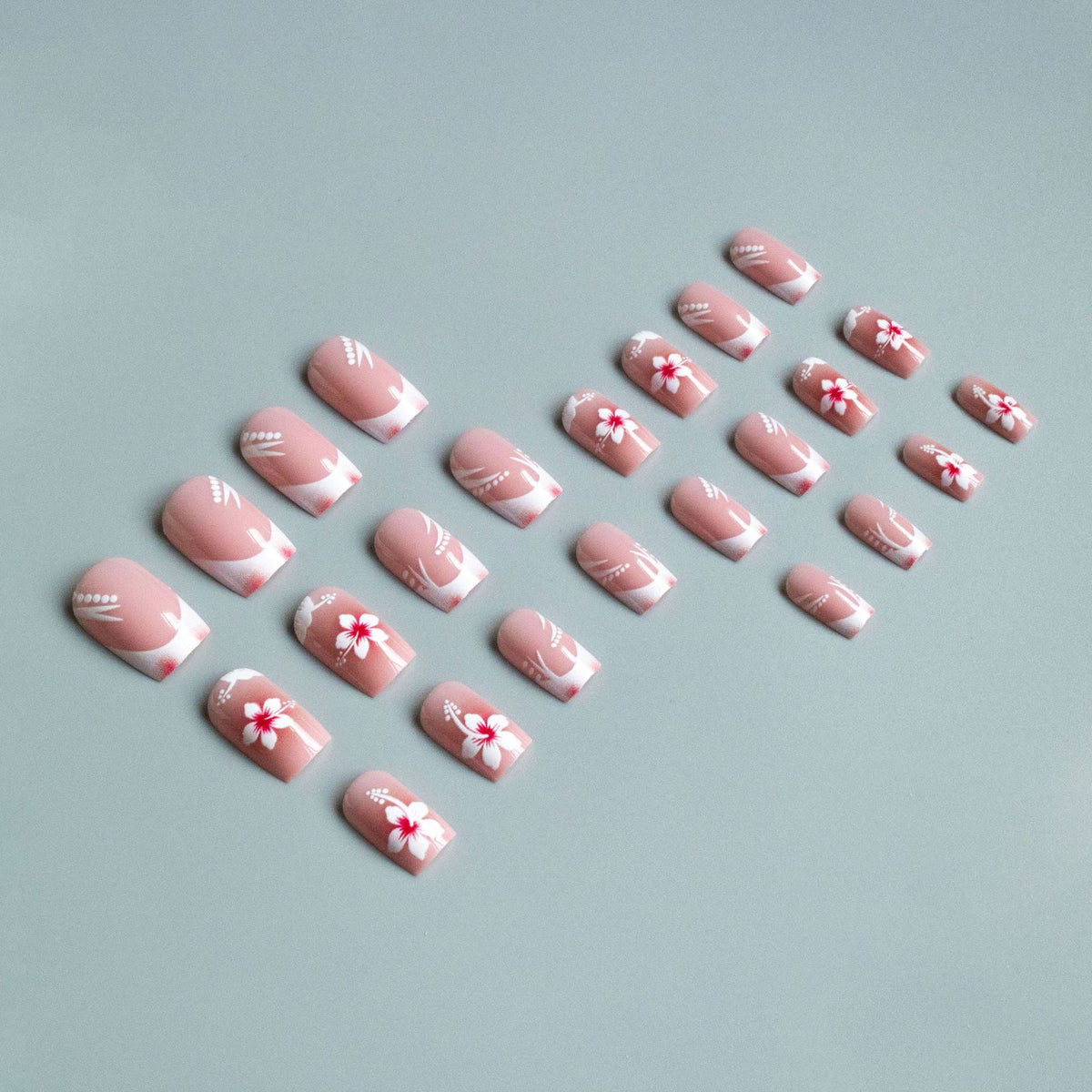 Nail Art Set Floral French Tip & Easy Application