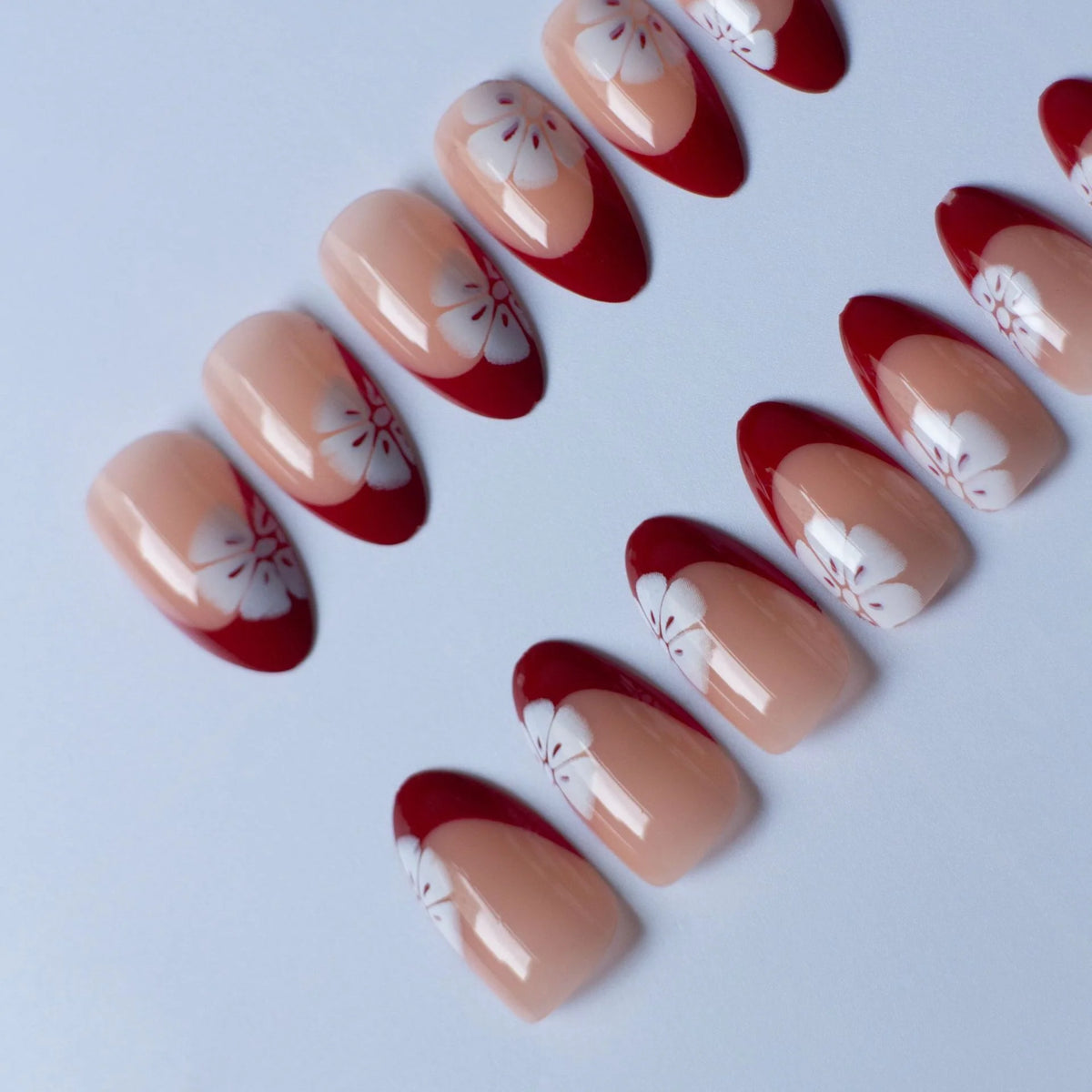 Nail Art Set Floral French Tip Gel Stickers