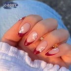 Nail Art Set Floral French Tip Gel Stickers