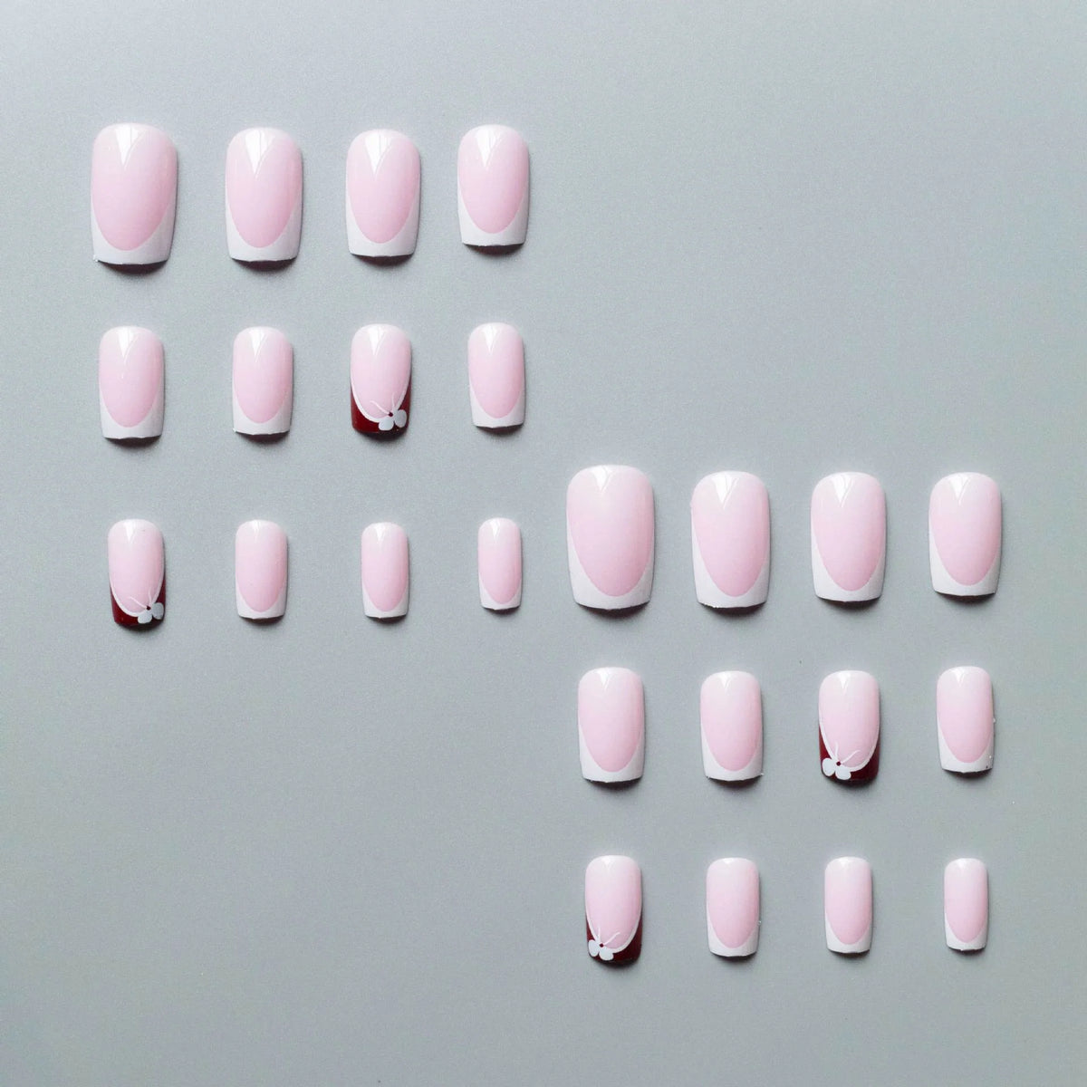 Nail Art Set Floral French Tips Easy Application