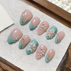 Nail Art Set Floral Gem Accents Long-Lasting Shine