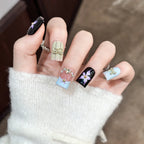 Nail Art Set Floral & Glitter Long-Lasting Wear