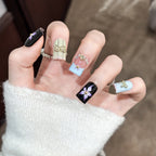 Nail Art Set Floral & Glitter Long-Lasting Wear