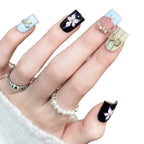 Nail Art Set Floral & Glitter Long-Lasting Wear