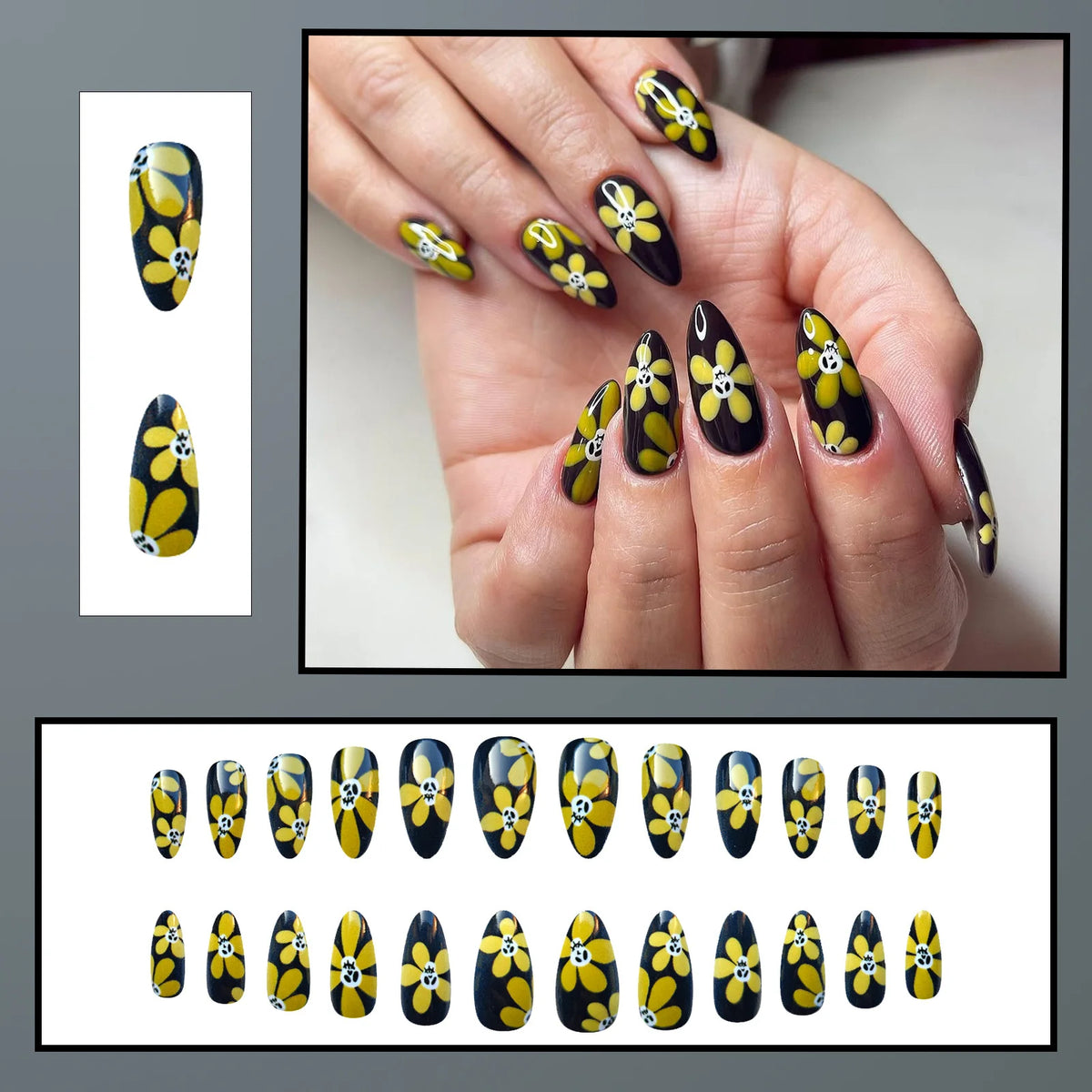 Nail Art Set Floral Glue-On & Jelly-Style