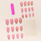 Nail Art Set Floral & Gold Accents Easy Application