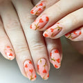 Nail Art Set Floral Heart Designs Glue-On & Jelly