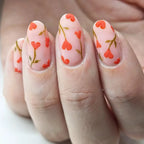 Nail Art Set Floral Heart Designs Glue-On & Jelly