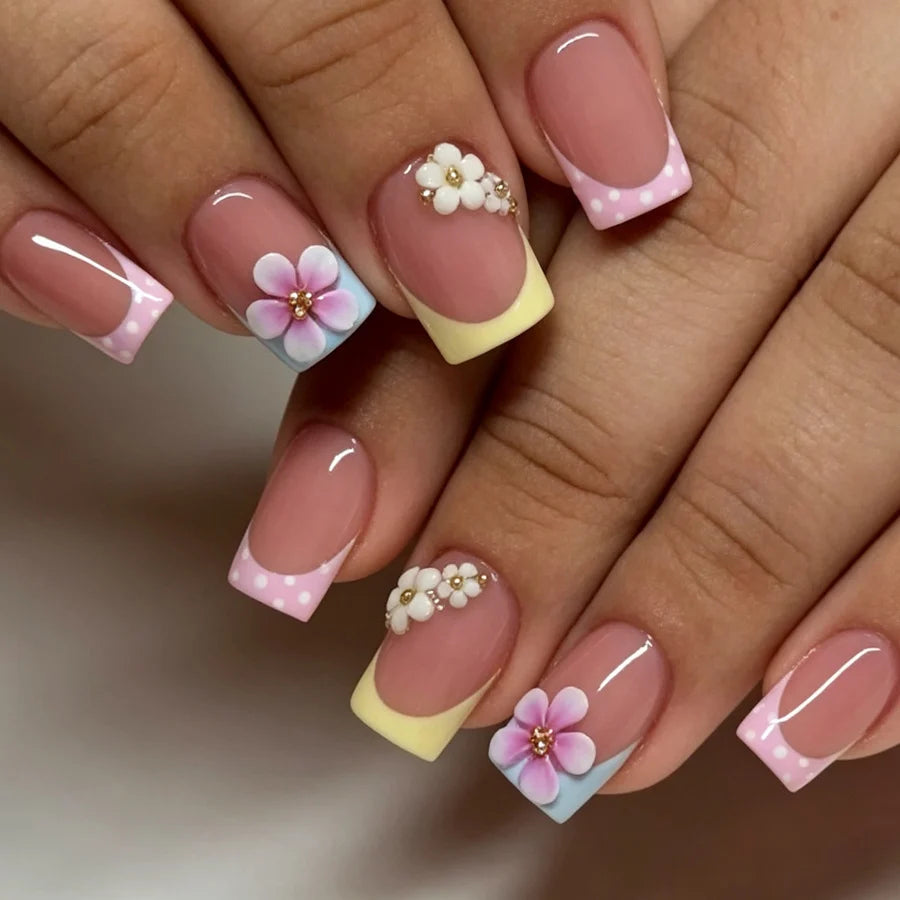 Nail Art Set Floral & Minimalist Easy Application Long-Lasting