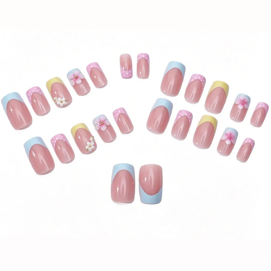 Nail Art Set Floral & Minimalist Easy Application Long-Lasting