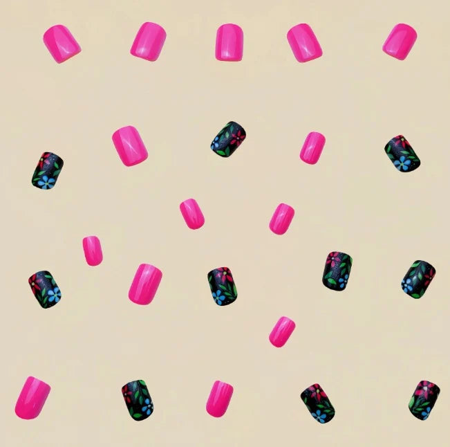 Nail Art Set Floral Peel-And-Stick Long-Lasting
