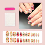 Nail Art Set Floral & Polka Dot Designs Long-Lasting
