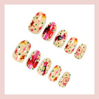 Nail Art Set Floral & Polka Dot Designs Long-Lasting
