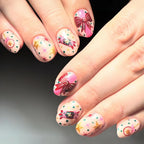 Nail Art Set Floral & Polka Dot Designs Long-Lasting