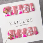 Nail Art Set Floral Prints & Rhinestones Easy Application