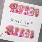 Nail Art Set Floral Prints & Rhinestones Easy Application