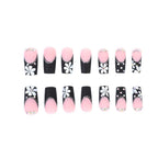 Nail Art Set Floral Rhinestone Stiletto & Square