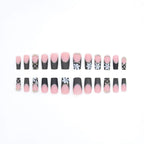 Nail Art Set Floral Rhinestone Stiletto & Square