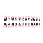 Nail Art Set Floral Rhinestone Stiletto & Square