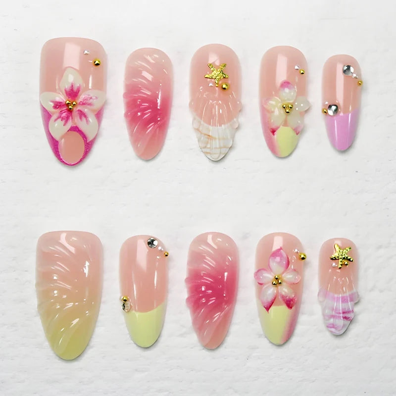 Nail Art Set Floral & Sparkle Designs Easy Application