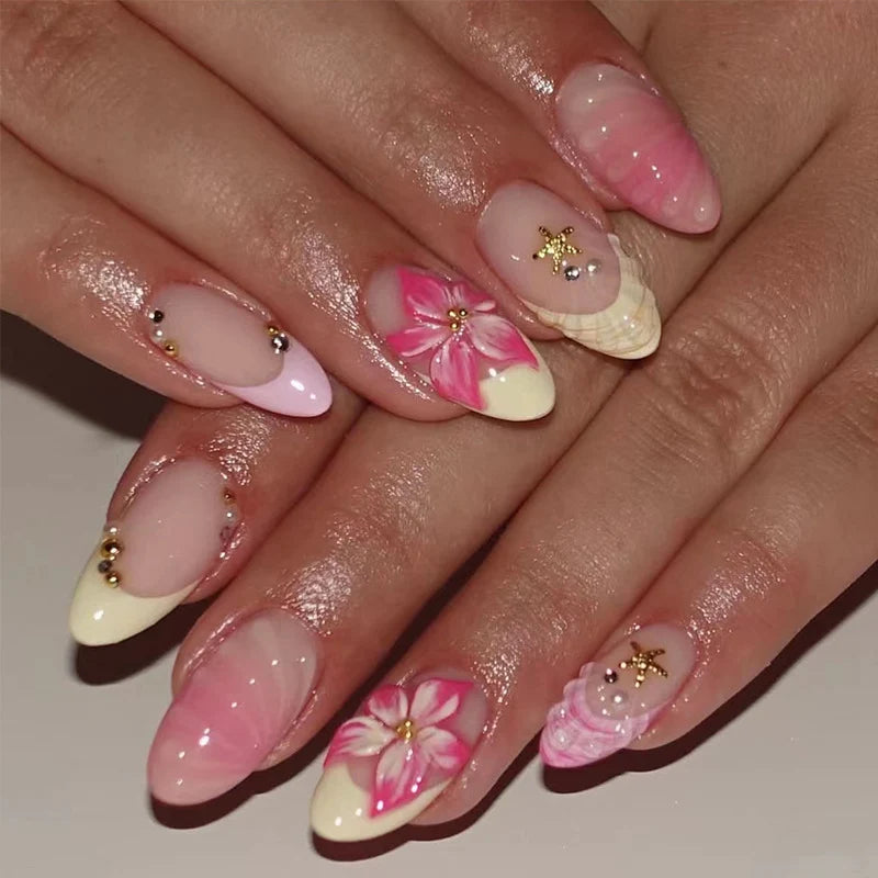 Nail Art Set Floral & Sparkle Designs Easy Application