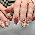 Nail Art Set Floral Stickers & Gems Durable Finish