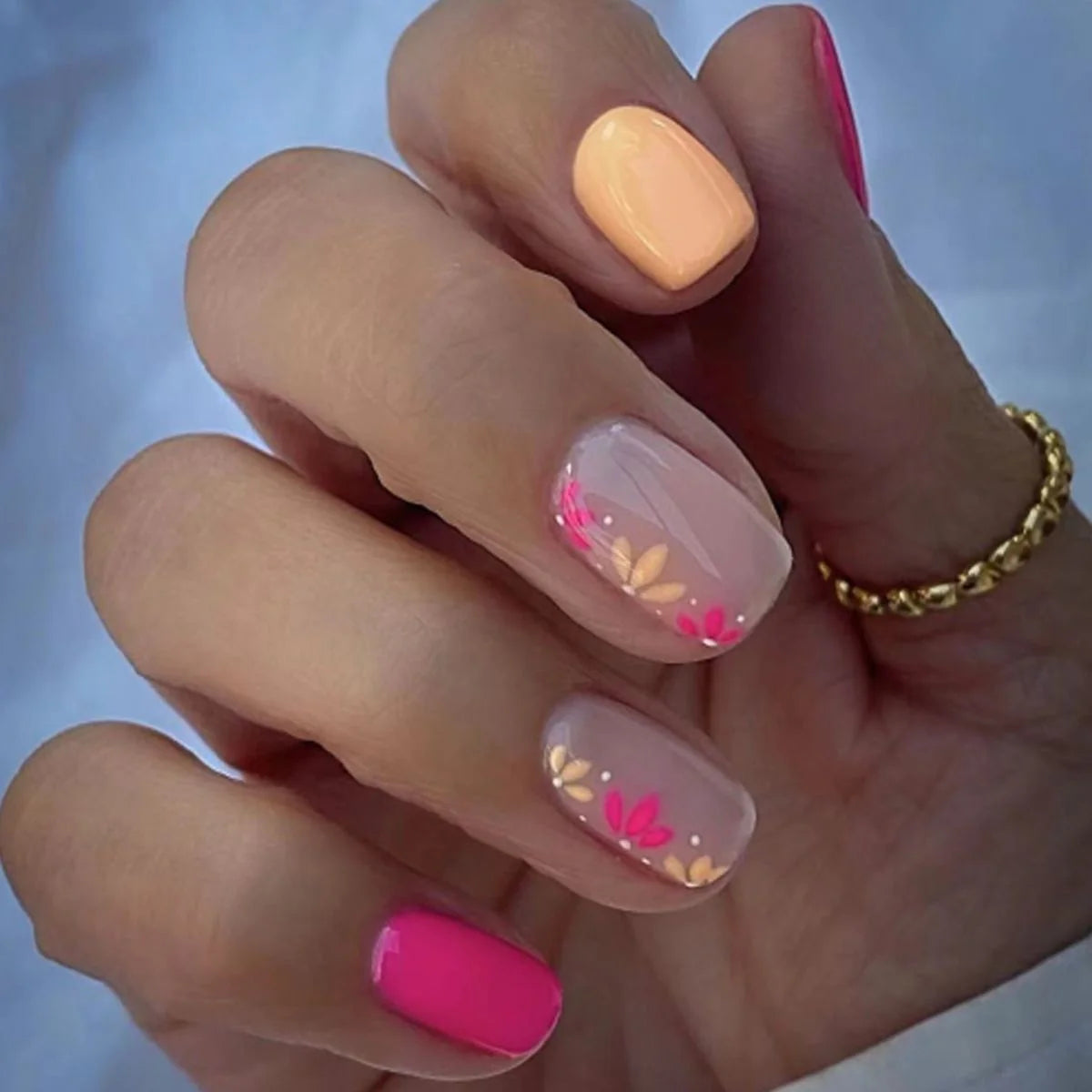 Nail Art Set Floral Stickers & Rolled Strips