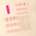 Nail Art Set French Tip Gel Polish Bow Embellishments