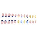 Nail Art Set Geometric Magenta 24 Piece Chip Resistant