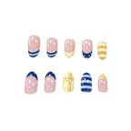 Nail Art Set Geometric Magenta 24 Piece Chip Resistant