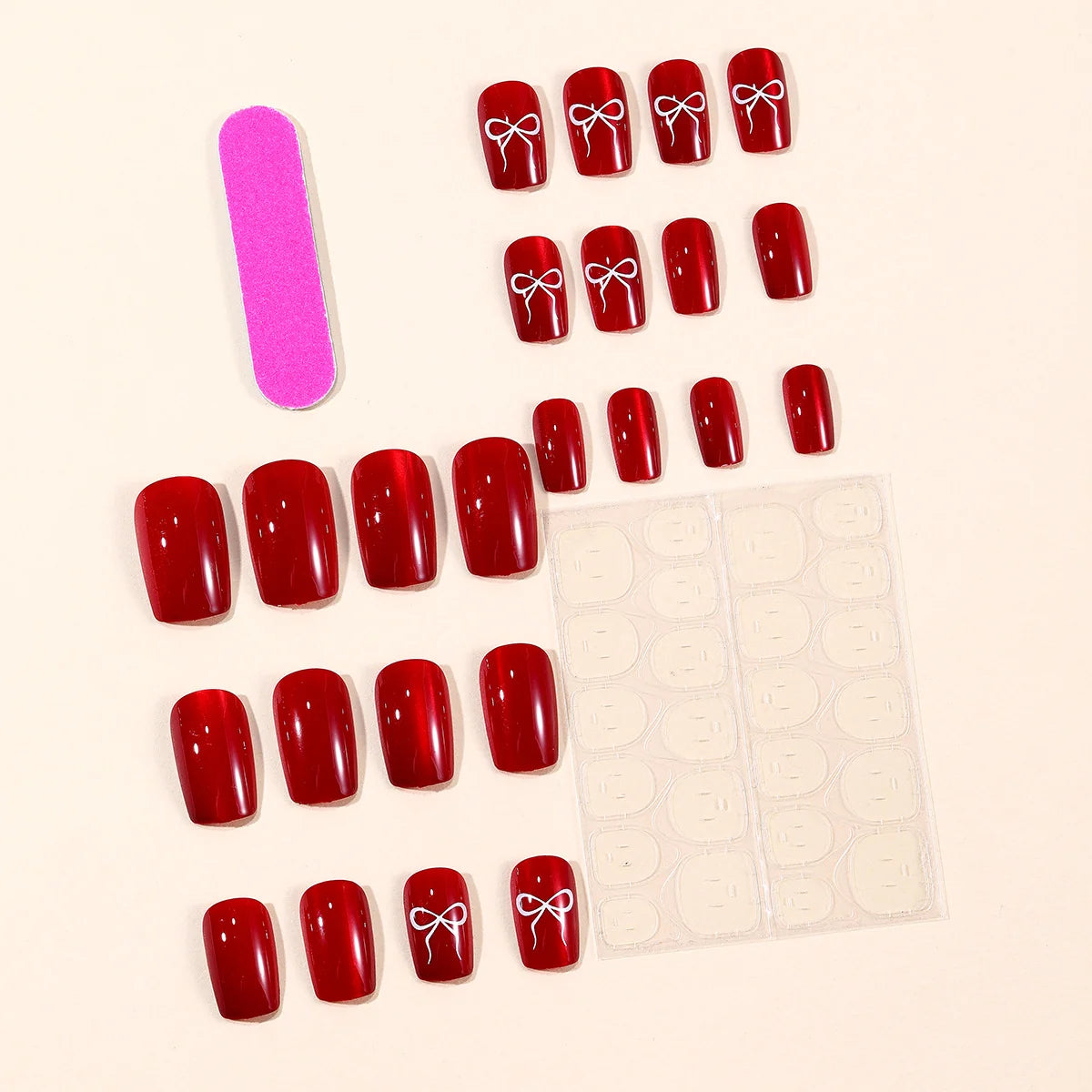 Nail Art Set Glossy Bow Accents Easy Application