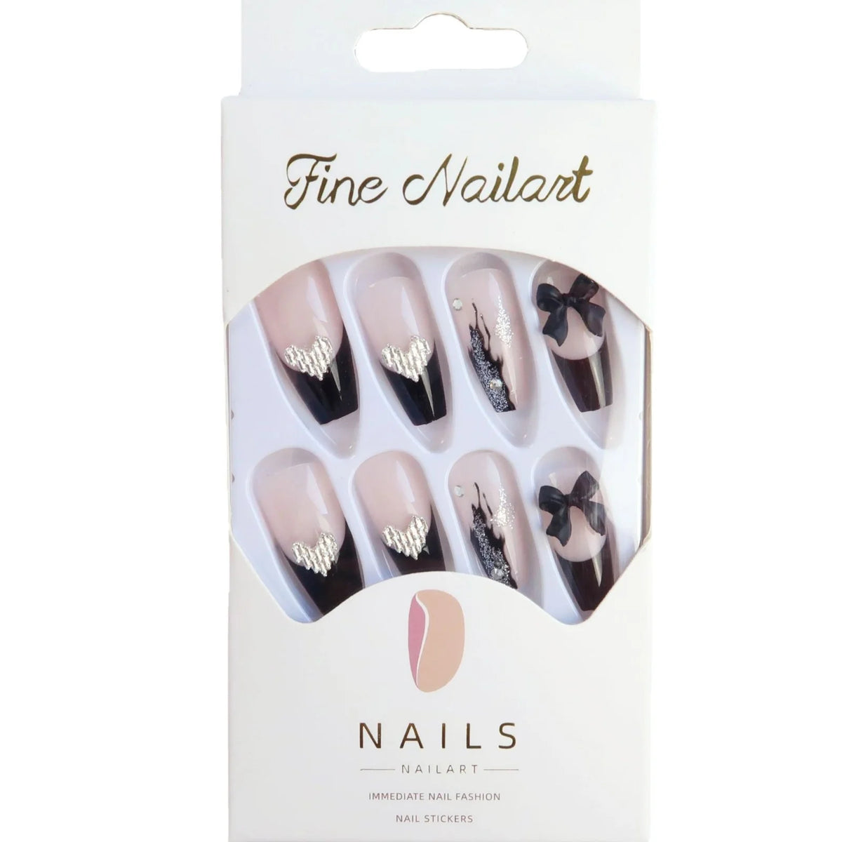 Nail Art Set Glue-On Rhinestones & Bows
