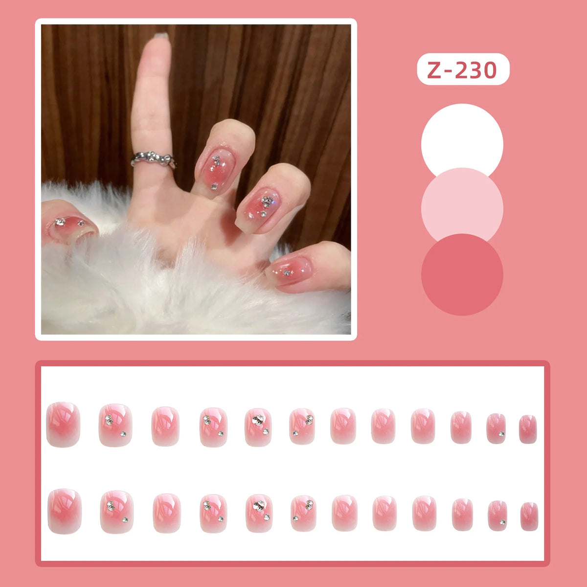 Nail Art Set Glue-On Semi-Permanent Rhinestones