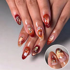 Nail Art Set Gold Accents Multiple Sizes